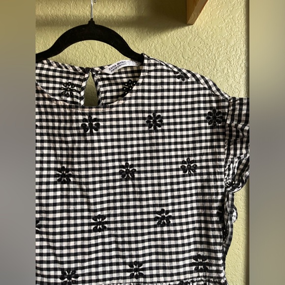 Baby doll black and white gingham dress - Picture 3 of 3